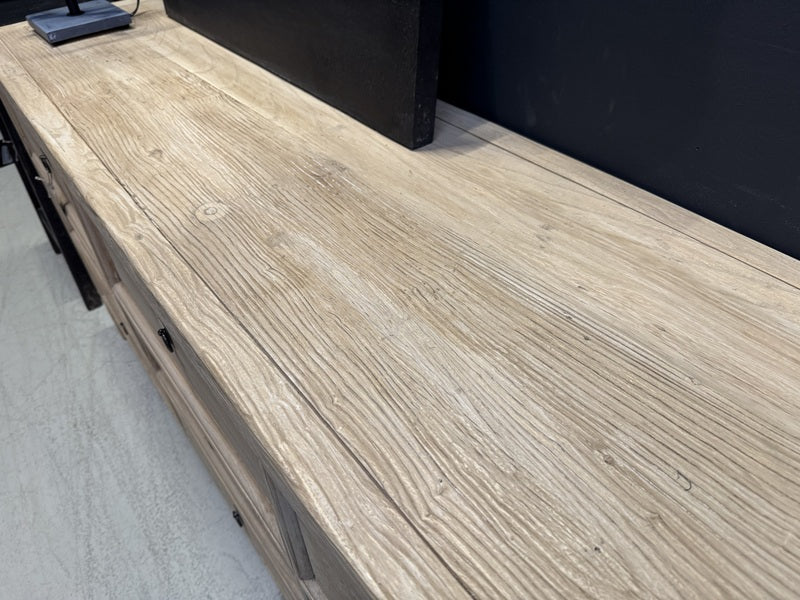 Altholz Sideboard Natur-grau, Anrichte mit Schubladen Altholz, Kommode Altholz, Breite 180 cm