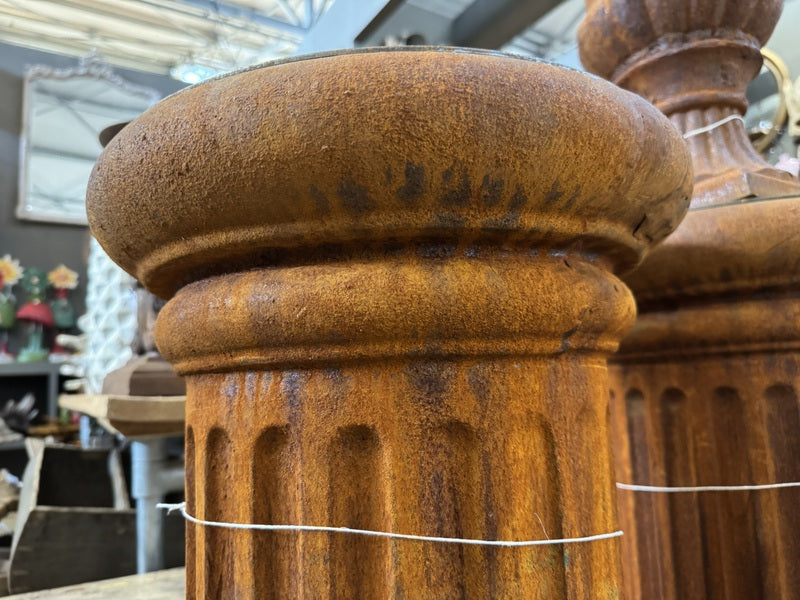 Dekosäule Rostbraun Gusseisen, Säule Rost Gusseisen, Rostsäule Gusseisen, Höhe 75 cm