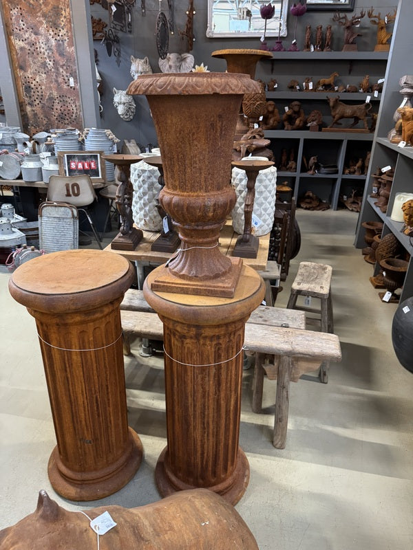 Gartenvase Rost Gusseisen, Vase Gusseisen, Vase Rost, Höhe 59 cm