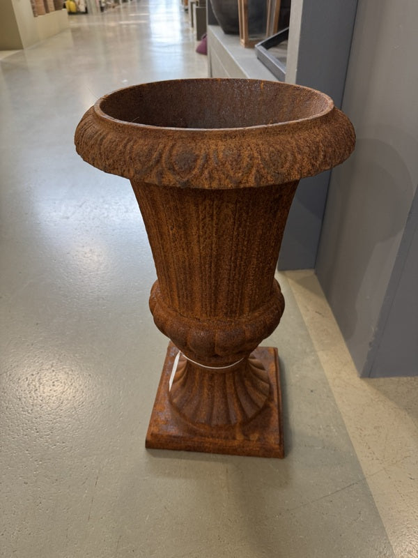 Gartenvase Rost Gusseisen, Vase Gusseisen, Vase Rost, Höhe 77 cm