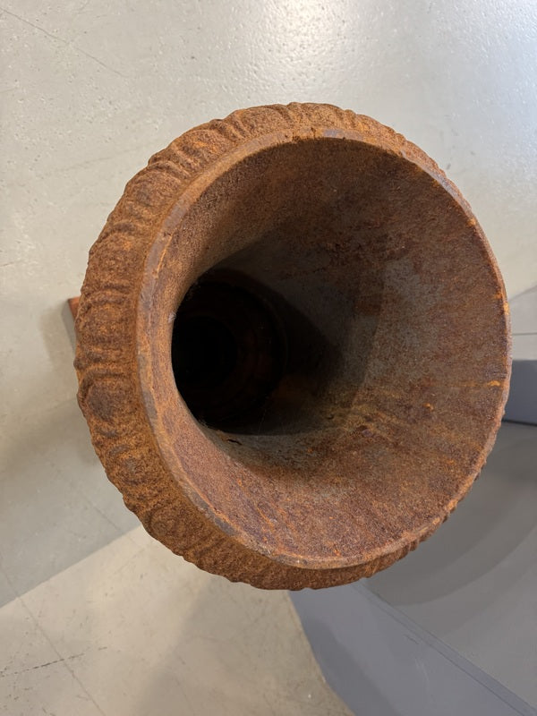 Gartenvase Rost Gusseisen, Vase Gusseisen, Vase Rost, Höhe 77 cm