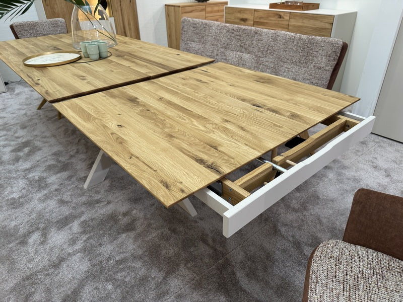 Esstisch ausziehbar Eiche massiv, Tisch ausziehbar Eiche,, ausziehbarer Tisch Eiche, Länge 160-245 cm