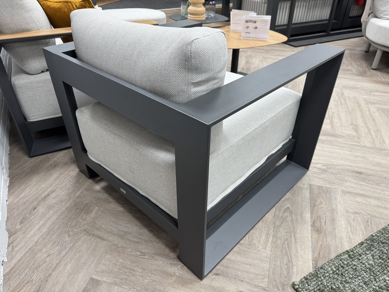 Gartensessel anthrazit Metall, Gartensessel Aluminium-Gestell anthrazit, Breite 91 cm