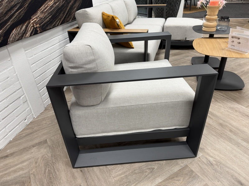 Gartensessel anthrazit Metall, Gartensessel Aluminium-Gestell anthrazit, Breite 91 cm