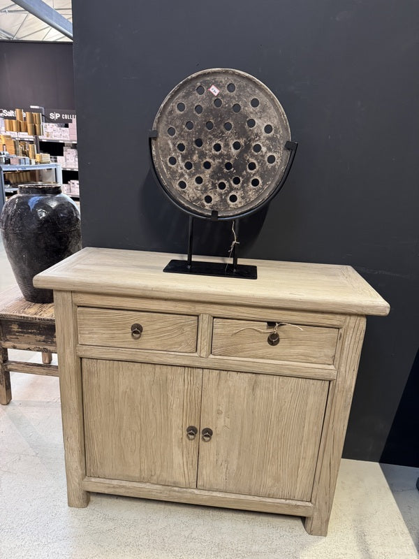 Sideboard Altholz Natur-grau, Anrichte mit Schubladen Altholz, Konsole Altholz, Breite 100 cm