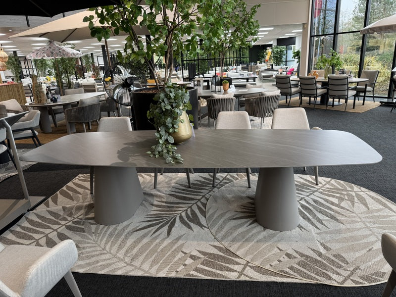 Gartentisch Keramik taupe, Gartentisch taupe, Länge 320 cm