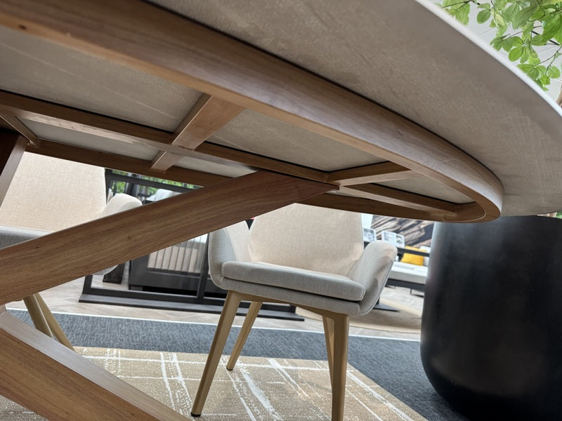 Gartentisch oval grau-taupe, Gartentisch Keramik-Verbundstoff, Länge 230 cm