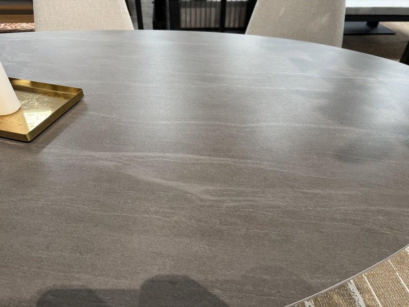 Gartentisch oval grau-taupe, Gartentisch Keramik-Verbundstoff, Länge 230 cm