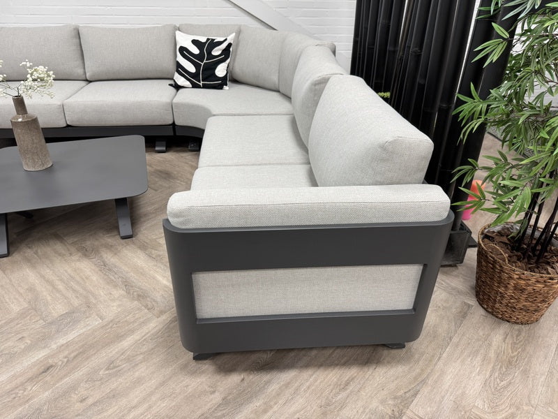 Gartenlounge anthrazit Metall, Gartenecksofa Aluminium-Gestell anthrazit, Maße 280x280 cm
