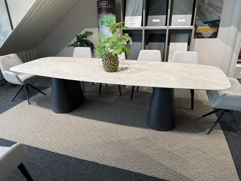 Gartentisch Keramik anthrazit, Gartentisch anthrazit-taupe, Länge 320 cm