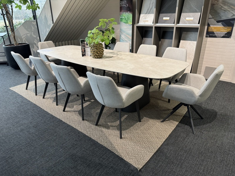 Gartentisch Keramik anthrazit, Gartentisch anthrazit-taupe, Länge 320 cm