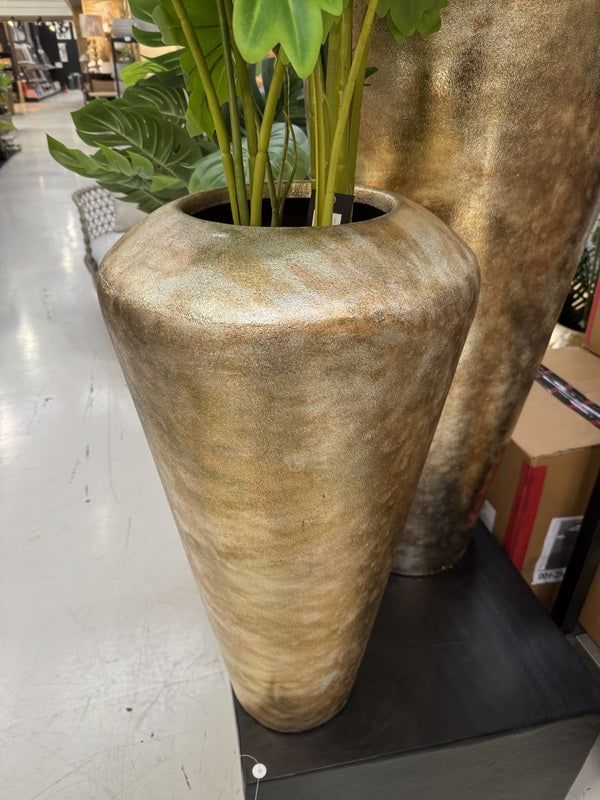 Bodenvase Gold, Vase Metall Bronze-Gold , Höhe 78 cm