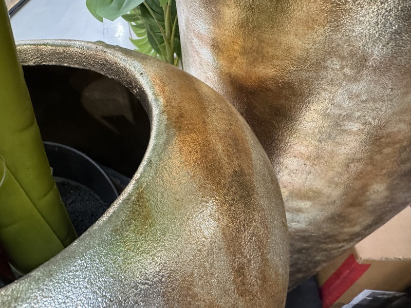 Bodenvase Gold, Vase Metall Bronze-Gold , Höhe 120 cm