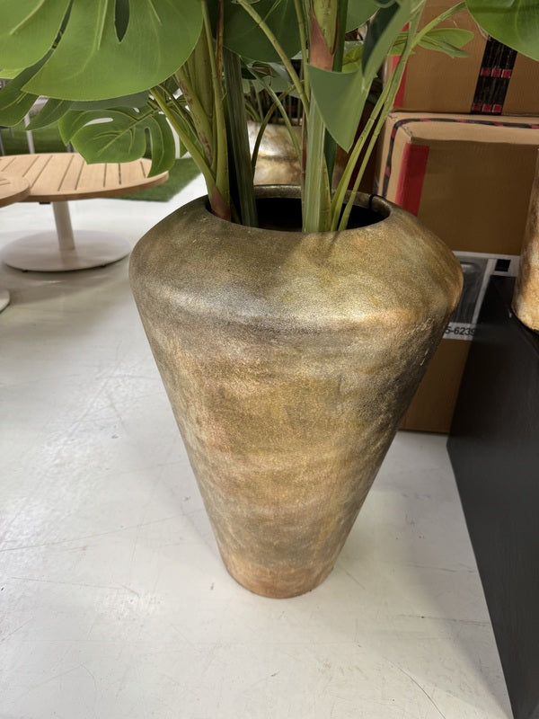 Bodenvase Gold, Vase Metall Bronze-Gold , Höhe 60 cm