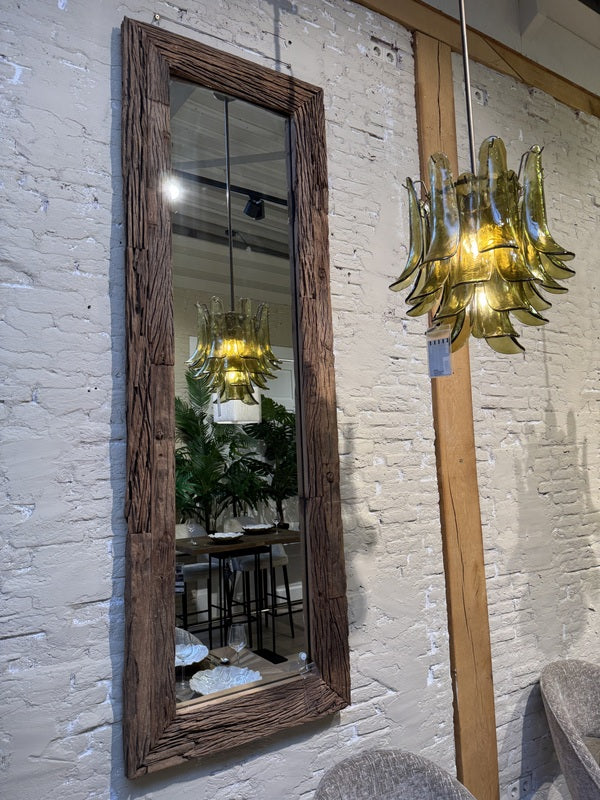 Altholz-Wandspiegel braun, Wandspiegel Altholz , Spiegel Altholz, Höhe 210 cm