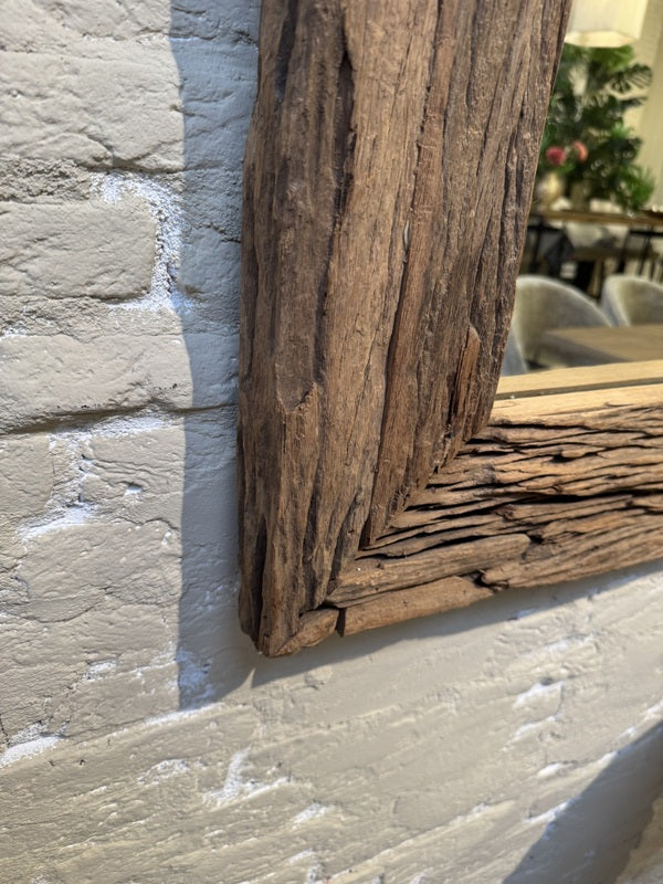 Altholz-Wandspiegel braun, Wandspiegel Altholz , Spiegel Altholz, Höhe 210 cm