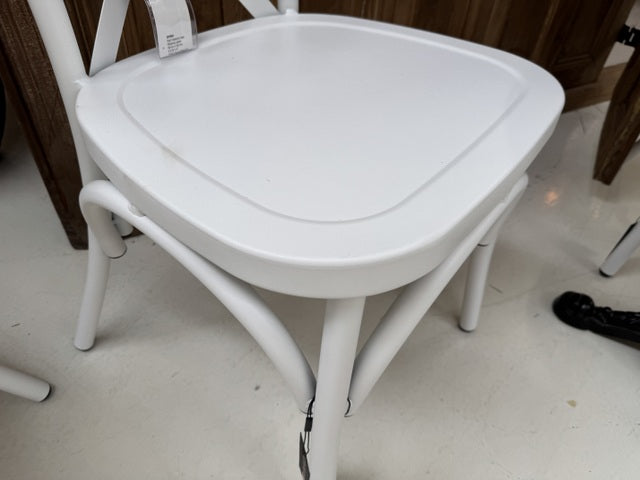 Gartenstuhl weiß, Metall-Stuhl weiß