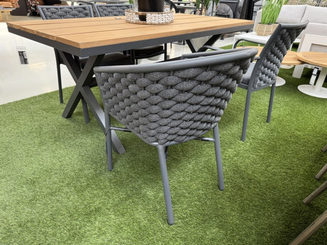 Gartenstuhl grau, Gartenstuhl Textil-Metall