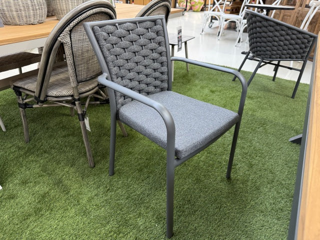 Gartenstuhl grau, Gartenstuhl Textil-Metall grau