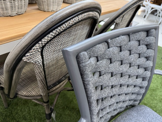 Gartenstuhl grau, Gartenstuhl Textil-Metall grau