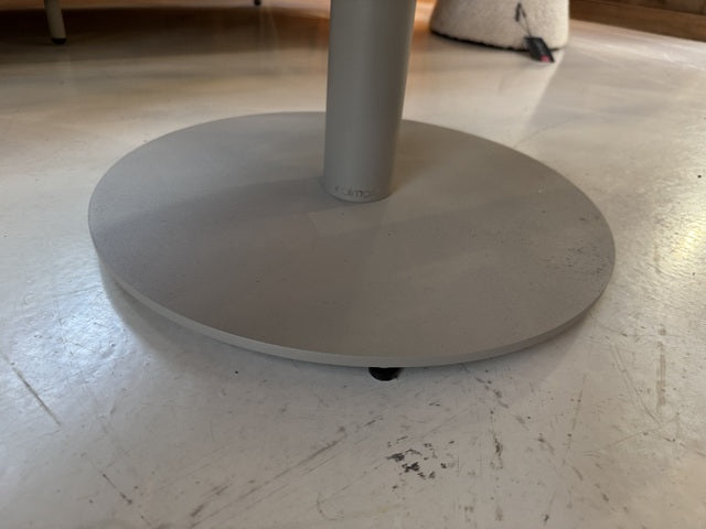 Garten-Beistelltisch grau-braun Teakholz, Beistelltisch rund grau Outdoor, Durchmesser 45 cm