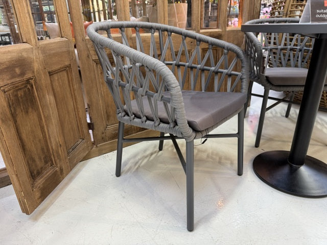 Gartenstuhl grau, Gartenstuhl Textil-Metall