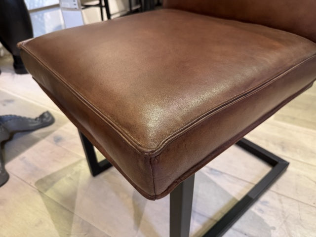Freischwinger Lederstuhl braun, Stuhl Leder braun