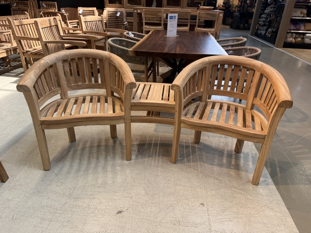 Gartenbank Teakholz, Gartenbank mit Beistelltisch