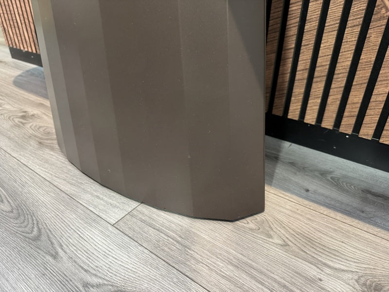 Konsole oval grau-braun Keramik-Metall, ovaler Wandtisch Keramik braun-grau, Länge 140 cm