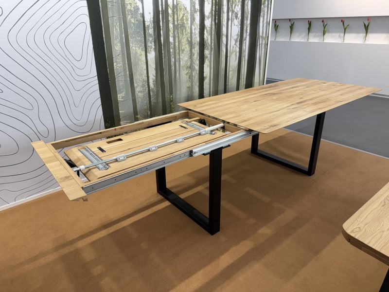 Esstisch ausziehbar Eiche massiv, Tisch ausziehbar Eiche,, ausziehbarer Tisch Eiche, Länge 140-190 cm