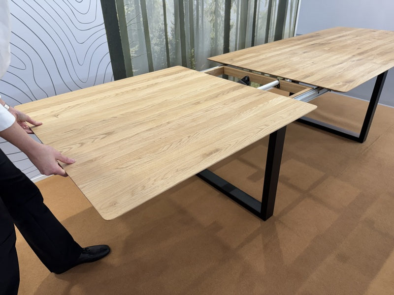 Esstisch ausziehbar Eiche massiv, Tisch ausziehbar Eiche,, ausziehbarer Tisch Eiche, Länge 140-190 cm