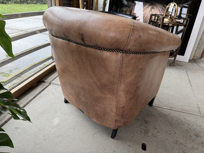 Sessel Leder braun, Clubsessel Leder braun, Breite 75 cm