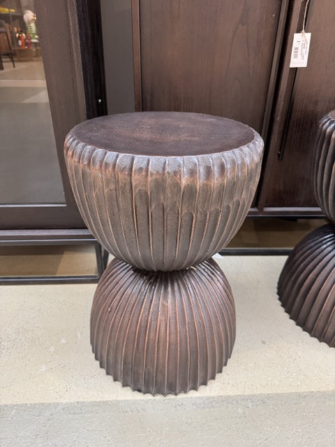 Beistelltisch braun rund, Metall Beistelltisch Bronze-braun, Durchmesser 35 cm