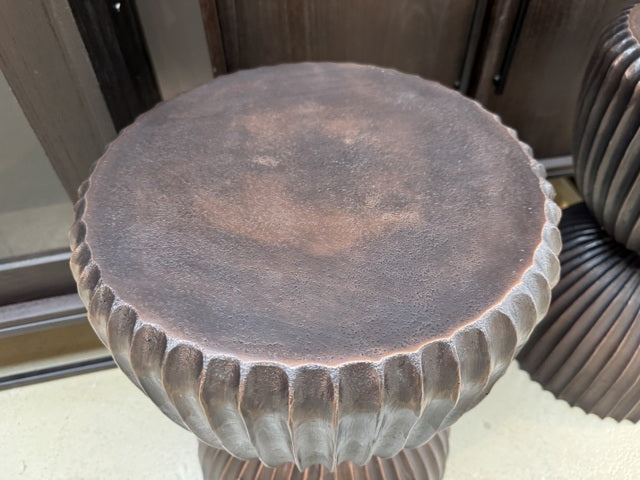 Beistelltisch braun rund, Metall Beistelltisch Bronze-braun, Durchmesser 35 cm