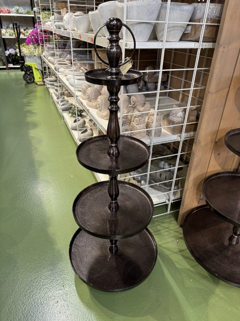 Etagere schwarz Metall, Etagere 4-Etage, Höhe 130 cm