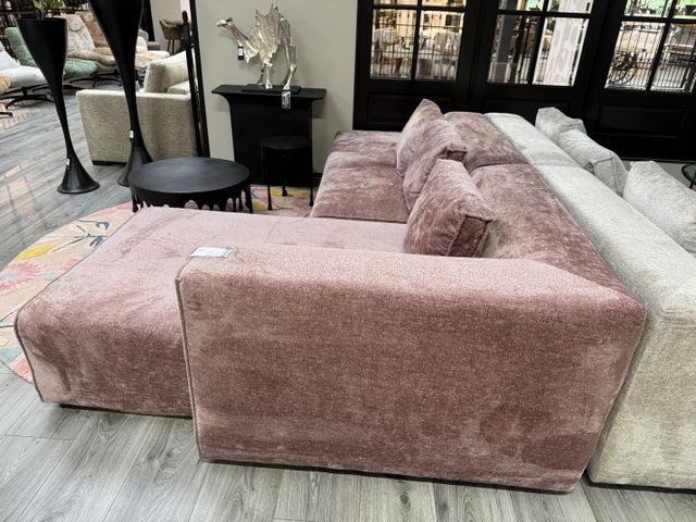 Ecksofa rosa, Sofa rosa, Breite 308 cm