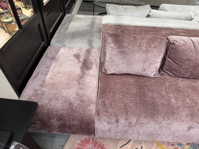 Ecksofa rosa, Sofa rosa, Breite 308 cm