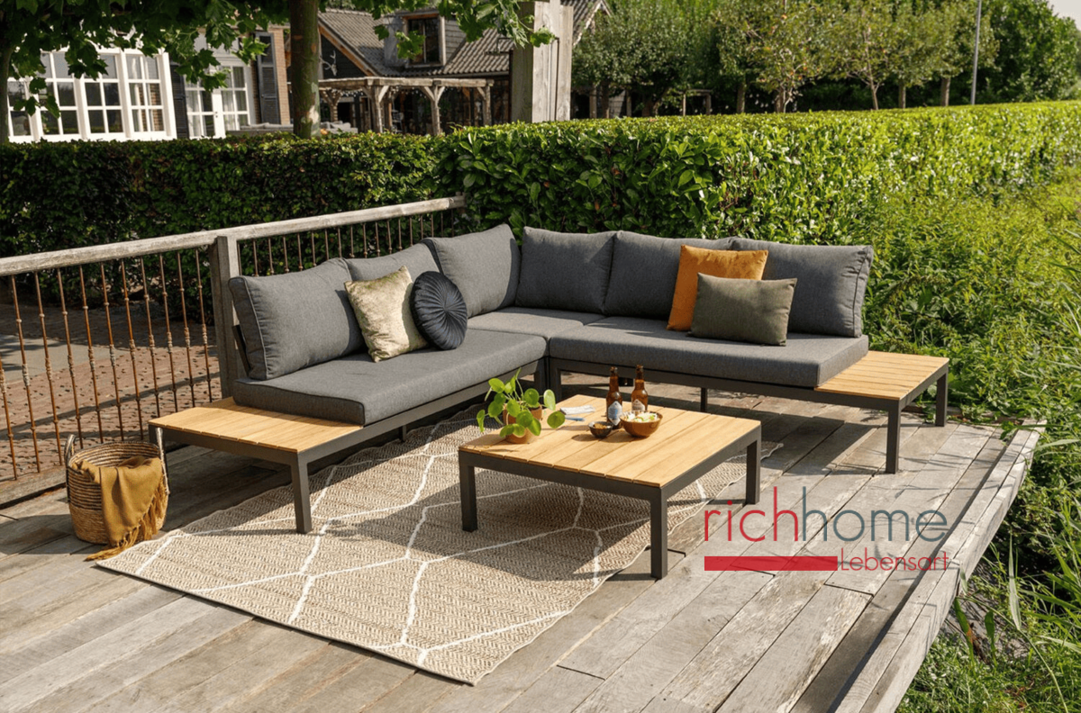 Holzkorb Kaminholz Aufbewahrung 48x34x37cm - Schwarzer Metallkorb