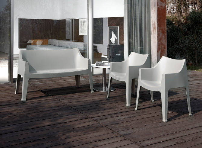 Gartenstuhl Kunststoff hellgrau, Outdoor Sessel