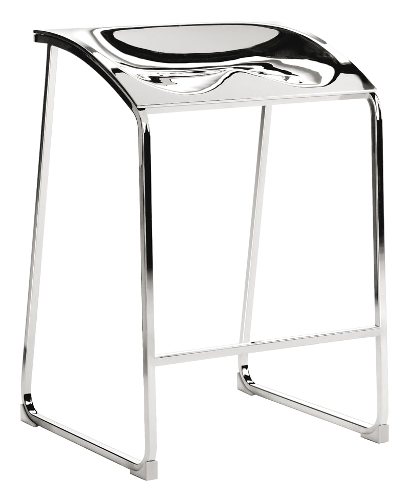 Design Barhocker Silber, Sitzhöhe 65 cm