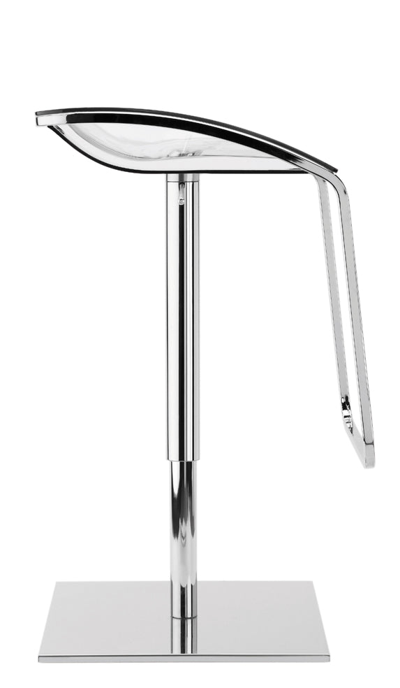 Design Barhocker rot-Silber, Barhocker höhenverstellbar Silber, Sitzhöhe 54-80 cm