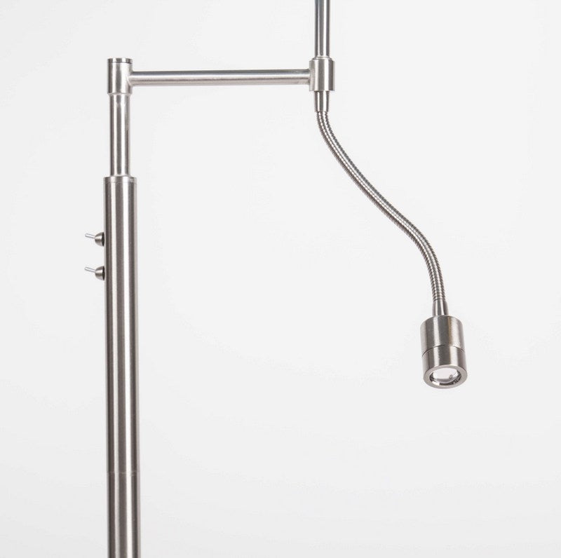 Stehleuchte mit LED-Leselampe,  Lampenschirm in Farbe Pink