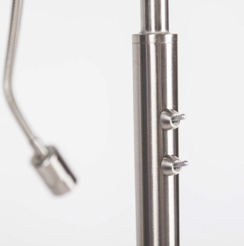 Stehleuchte mit LED-Leselampe,  Lampenschirm in Farbe Türkis-Blau