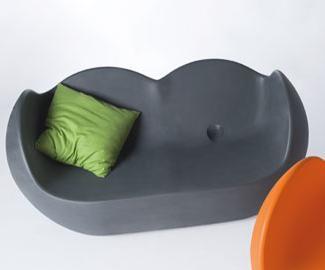 Designer Sessel in Schwarz/lila Blossy