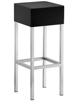Design Barhocker Schwarz, Tresenhocker gepolstert, Sitzhöhe 80 cm