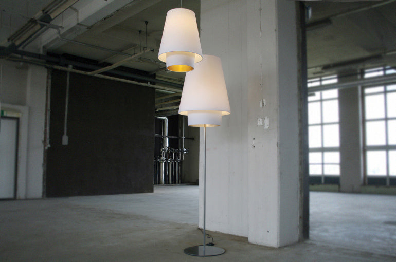 Stehlampe mit Lampenschirm, Stehleuchte weiß, Ø 58 cm