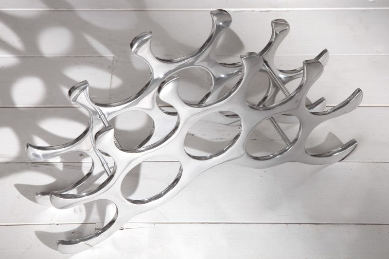 Weinregal aus Aluminium für 9 Flaschen
