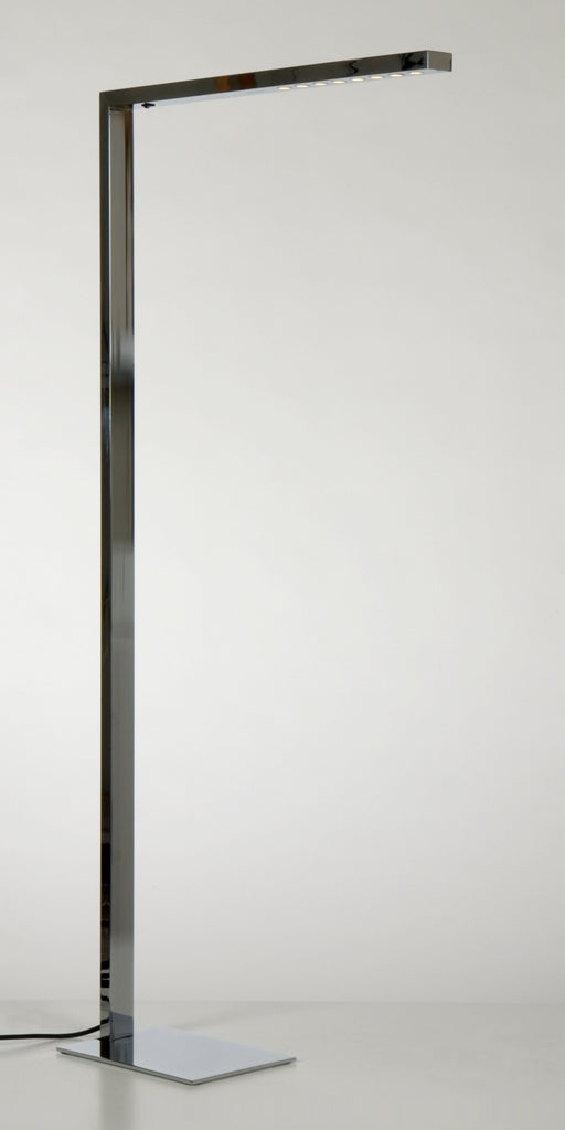 Moderne Stehleuchte in Nickel/Chrom