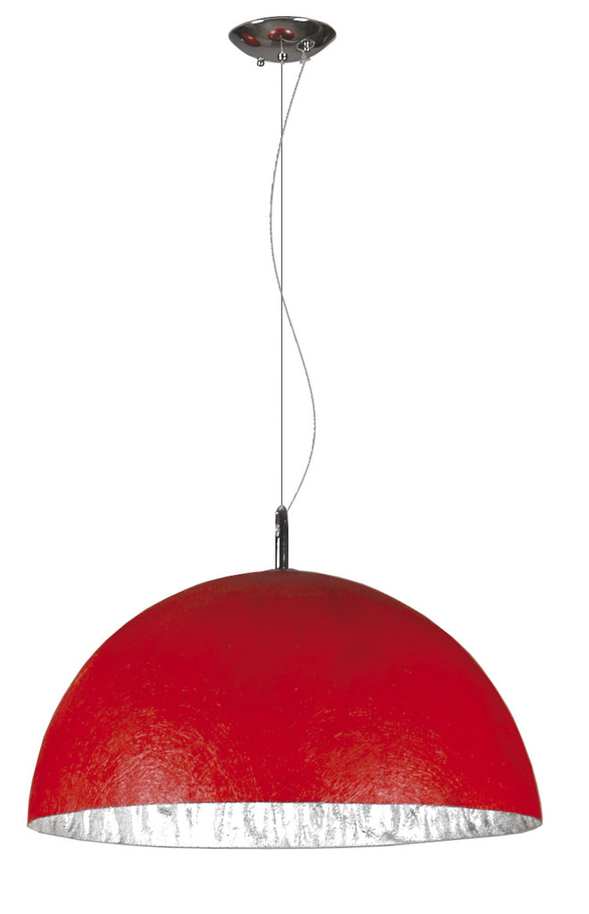Moderne Pendelleuchte Polyester rot silber, Ø 38 cm