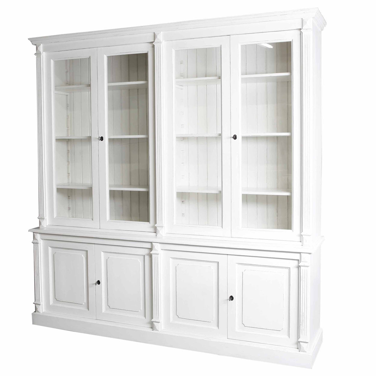 Vitrine schwarz-weiß, Geschirrschrank im Landhausstil in zehn Farben, Vitrine Landhaus, Breite 220 cm